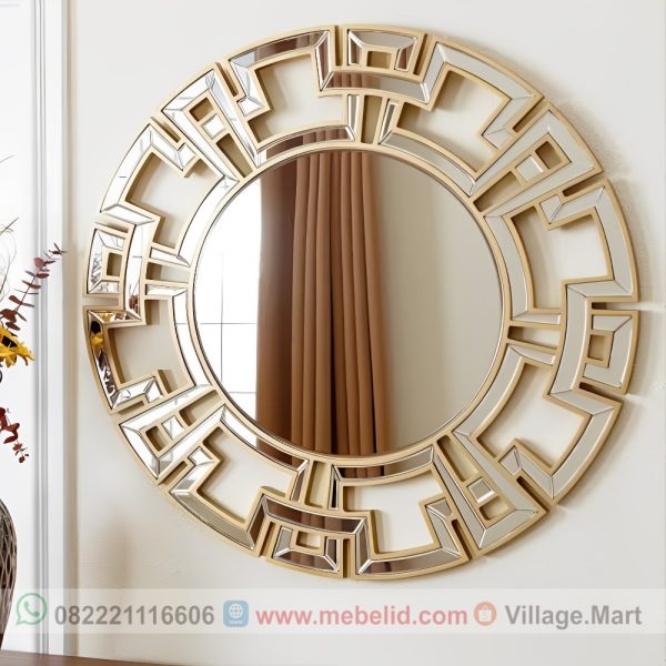 Pigura cermin hias minimalis kayu jati model motif china terbaru