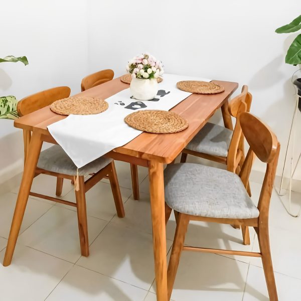 Meja makan minimalis set 4 kursi ukuran meja 120 cm