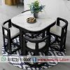 Meja makan modern set 4 kursi model minimalis kekinian warna kombinasi marmer mewah