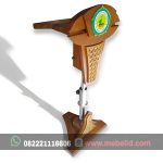 Podium Pidato Hidrolik Minimalis Adjustable Bisa Naik Turun Bahan Kayu Jati Dan Stainless - Image 4