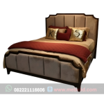 Dipan Kayu Jati Minimalis Modern Model Sandaran Busa Jok Mewah Untuk Kamar Tidur Pengantin