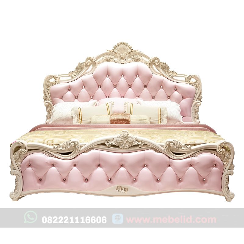 Dipan mewah victoria model jok warna pink untuk perempuan