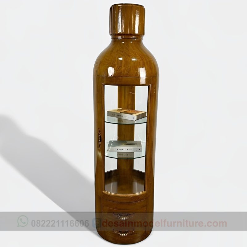 Lemari Hias Botol Unik Untuk Ruang Tamu Minimalis