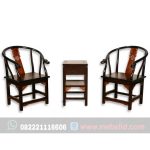 Set Kursi Teras Taichi Model Klasik Bahan Kayu Jati Warna Kombinasi Estetik
